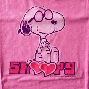 NWOT TAKECOVER Women’s XL Pink SNOOPY Short Sleeve Graphic T-Shirt 100% Cotton